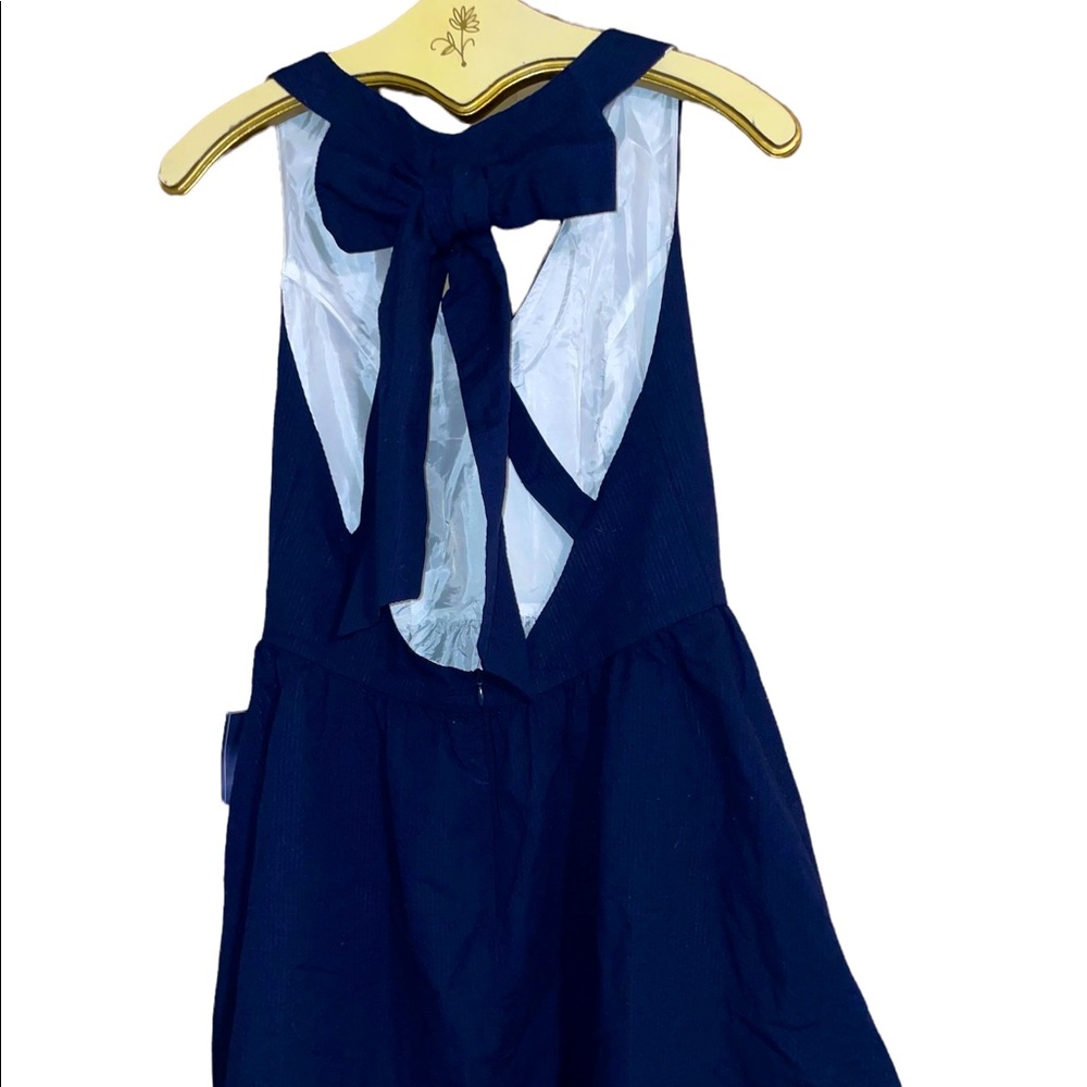 Lauren James Seersucker Bow Dress NWT